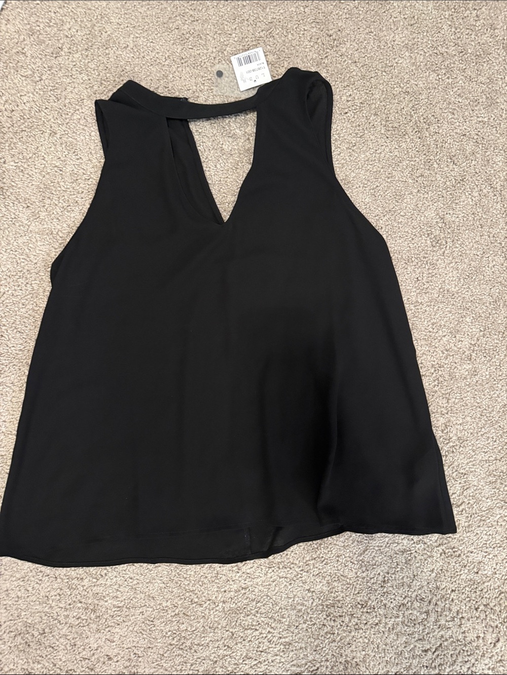 Lush Black Sleeveless V-Neck Cutout Camisole